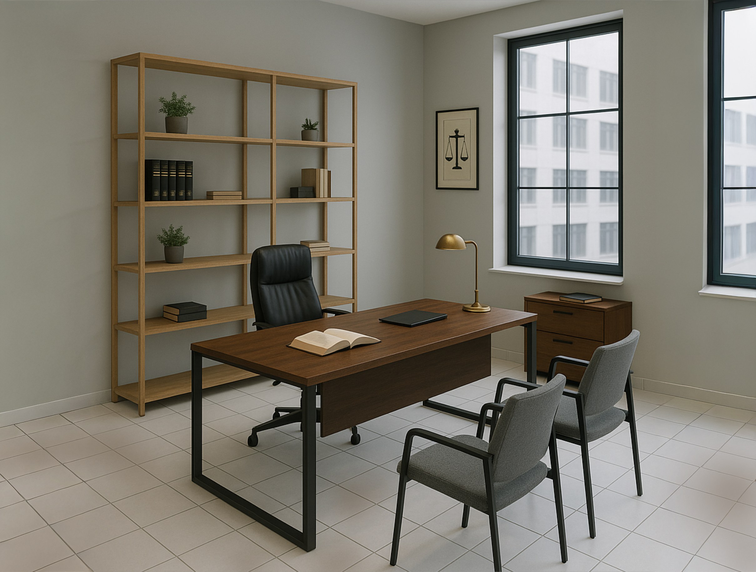 Escritório com piso antigo - Antes